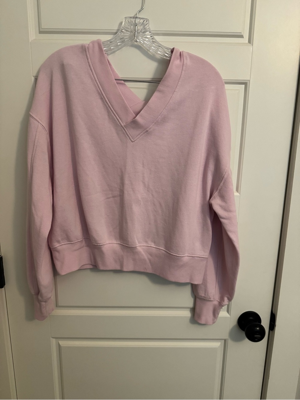 SO Women’s V-Neck Pullover Sweater - Pale Pink